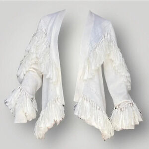 Kobi Halperin White Feather Cardigan Sweater 🕊️